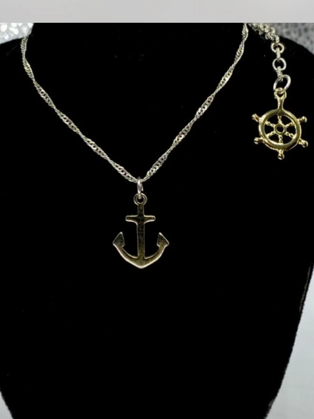 Ladies ^^^ Gold Anchor Pendant Necklace  *** Custom ^^^ Designer   *^*